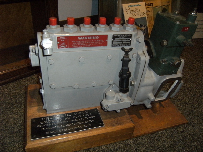 Bosch type APE fuel injection pump with a Woodward Governor for a Mack Diesel engine.jpg